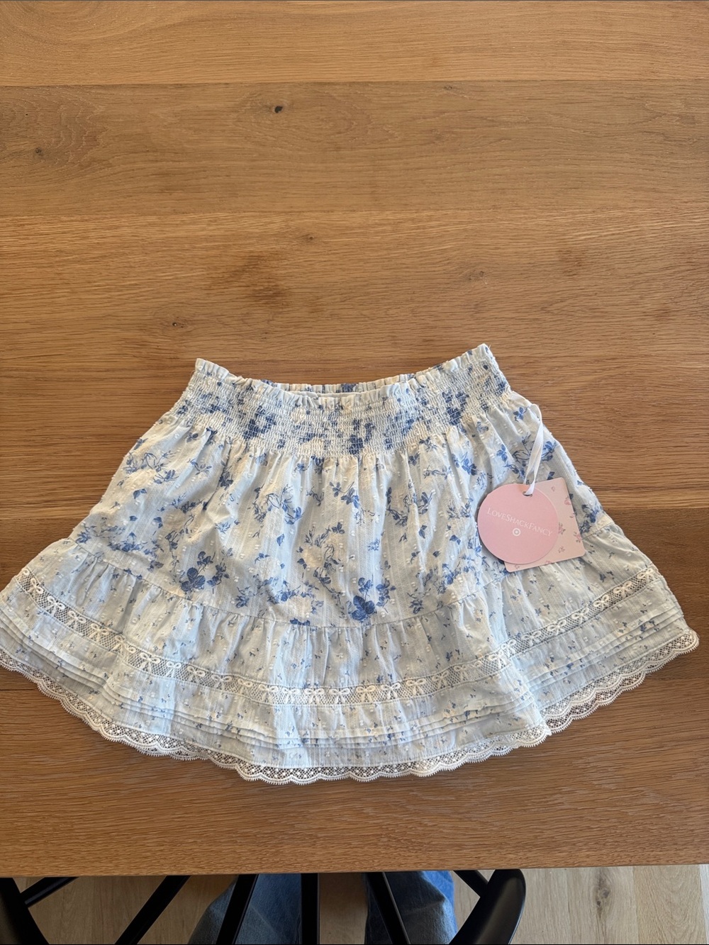 LOveShackFancy for
target Blue and White Floral Tiered Skirt